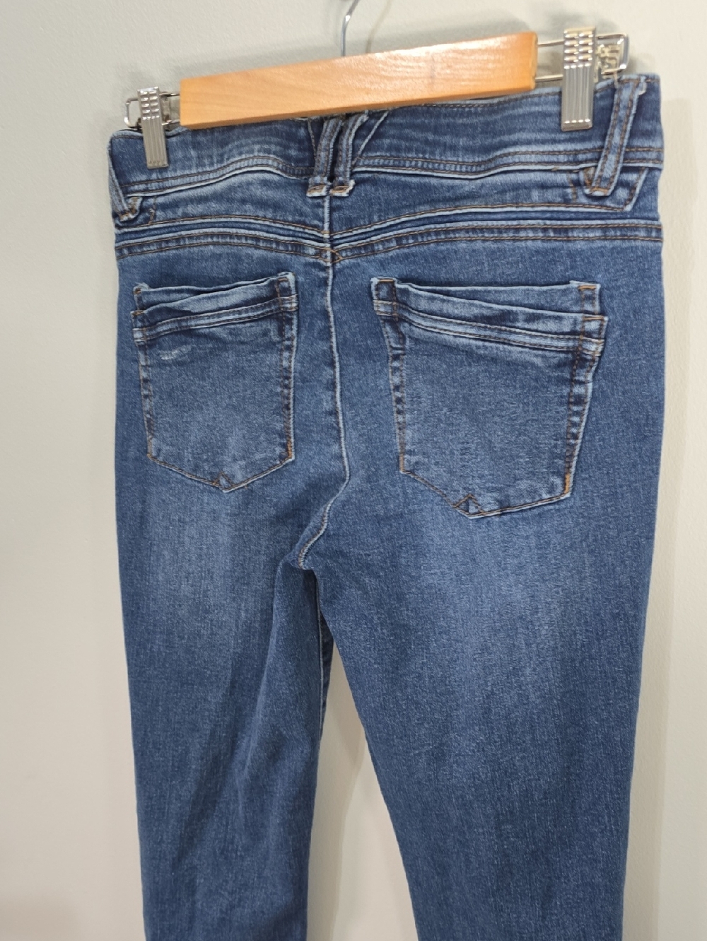 Democracy Jeans Women's Size 4 Blue Distressed Skinny Jeans Raw Cut Frayed Hem - Picture 11 of 16